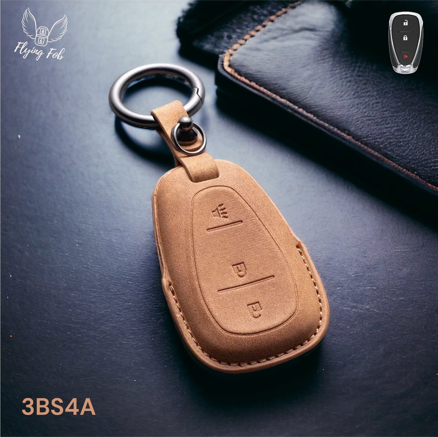 Premium Leather Car Key Fob Case Cover Shell for CHEVROLET CHEVY Aveo Blazer Camaro Captiva Cruze Equinox Lova Malibu Sonic Hatchback Spark EV Trailblazer Traverse Trax Volt