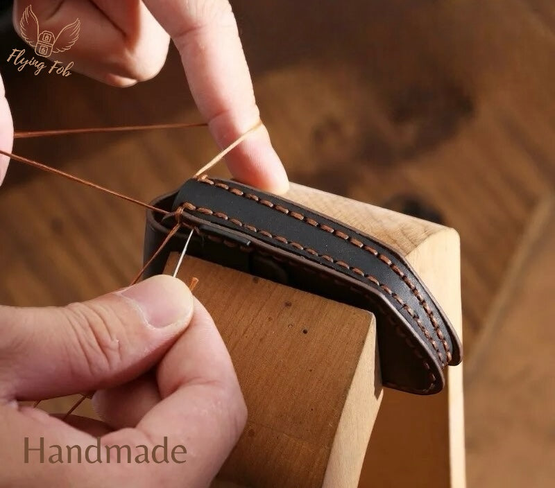 Handmade Genuine Leather Key Fob Case Cover for Chrysler Pacifica Voyager