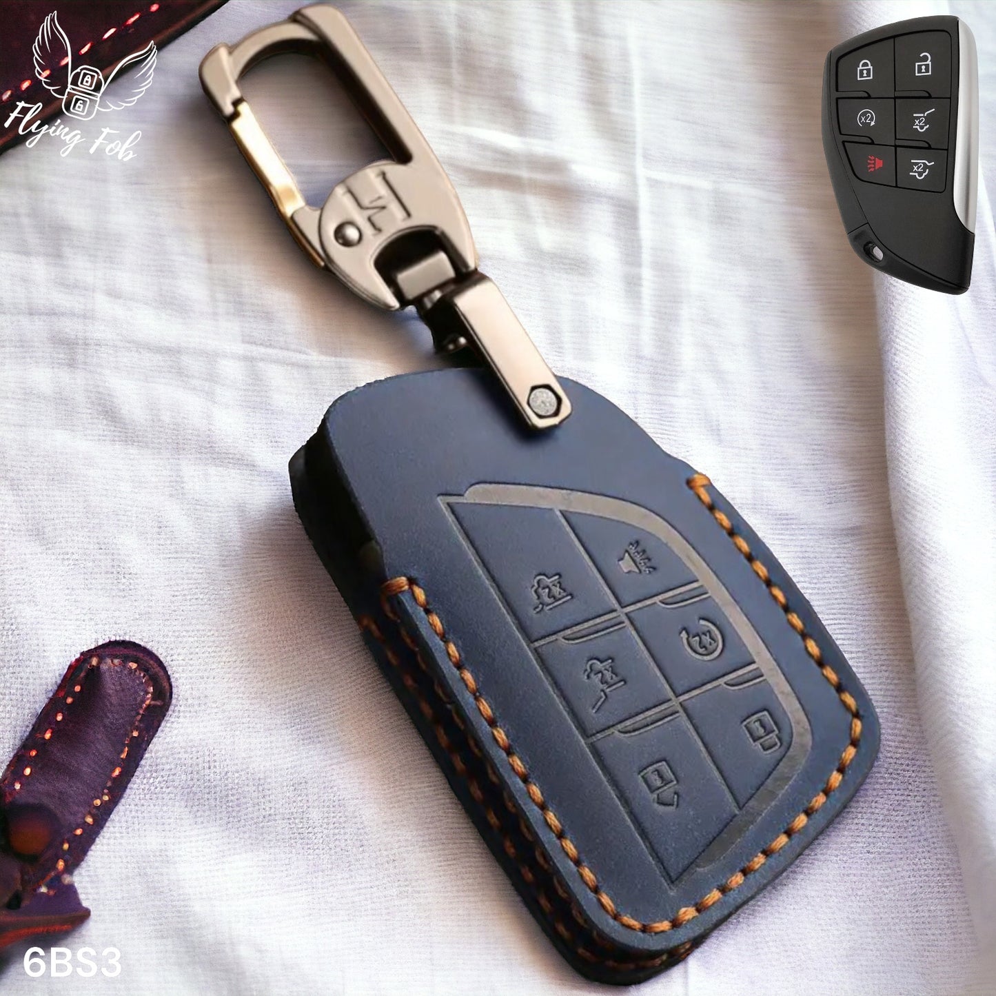 Handmade Genuine Leather Key Fob Case Cover for CHEVROLET Silverado Suburban Tahoe for GMC Yukon for BUICK Envision
