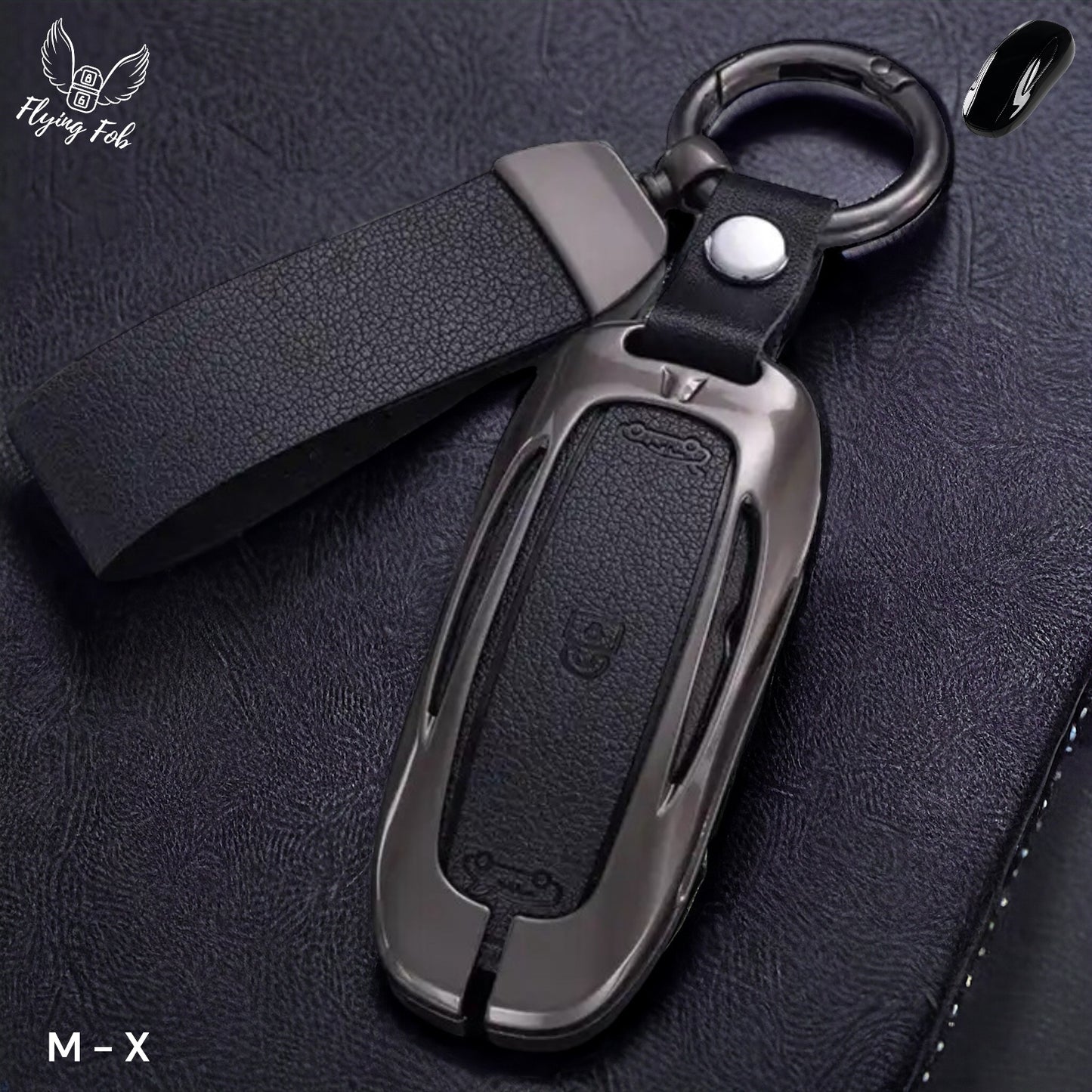 Luxury Genuine Leather Car Key Fob Case Cover Shell for TESLA Model 3 Model S Model Y Model X