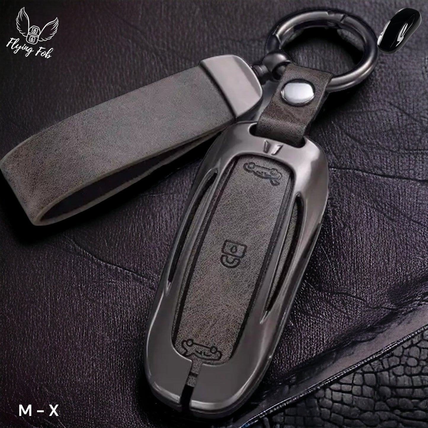 Luxury Genuine Leather Car Key Fob Case Cover Shell for TESLA Model 3 Model S Model Y Model X