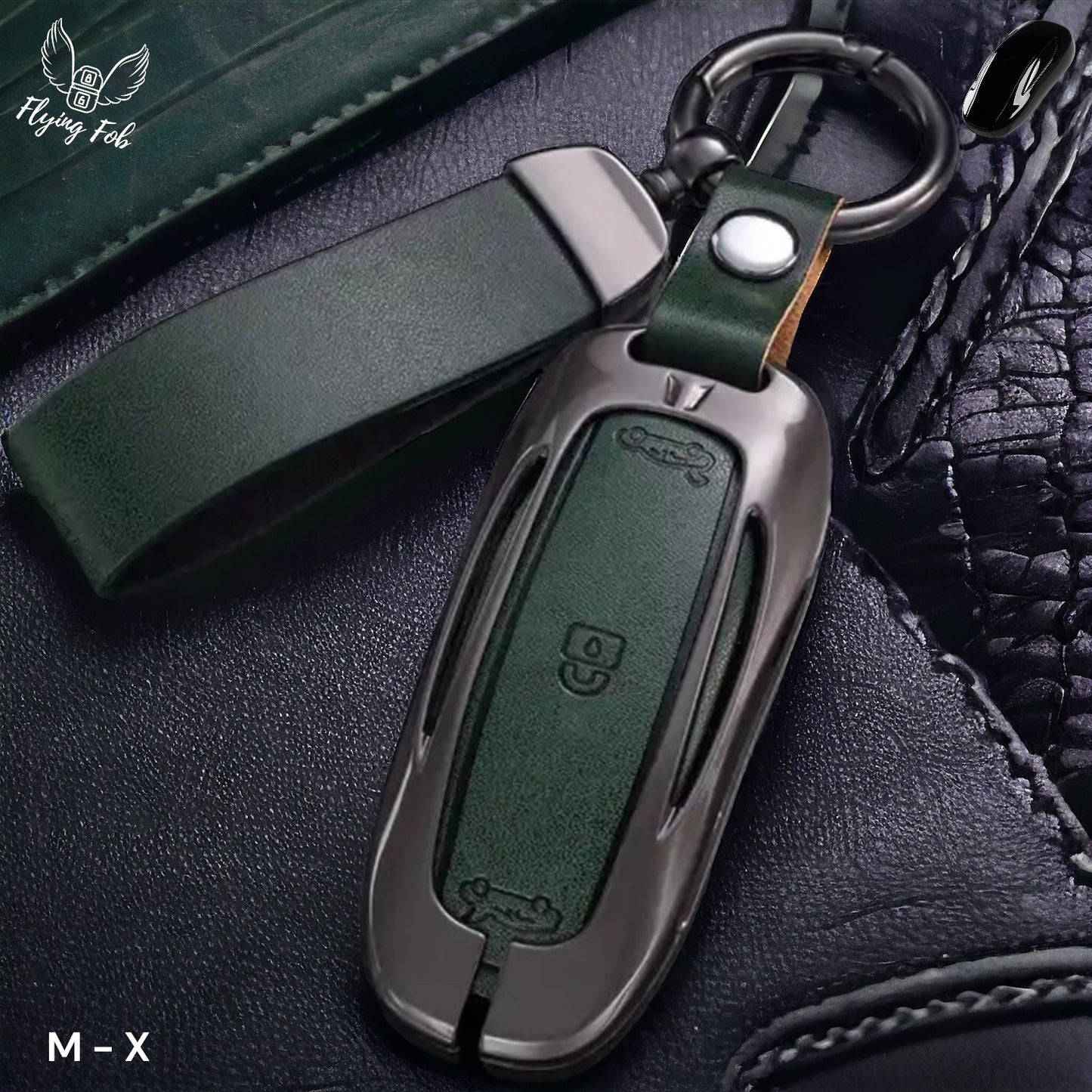 Luxury Genuine Leather Car Key Fob Case Cover Shell for TESLA Model 3 Model S Model Y Model X