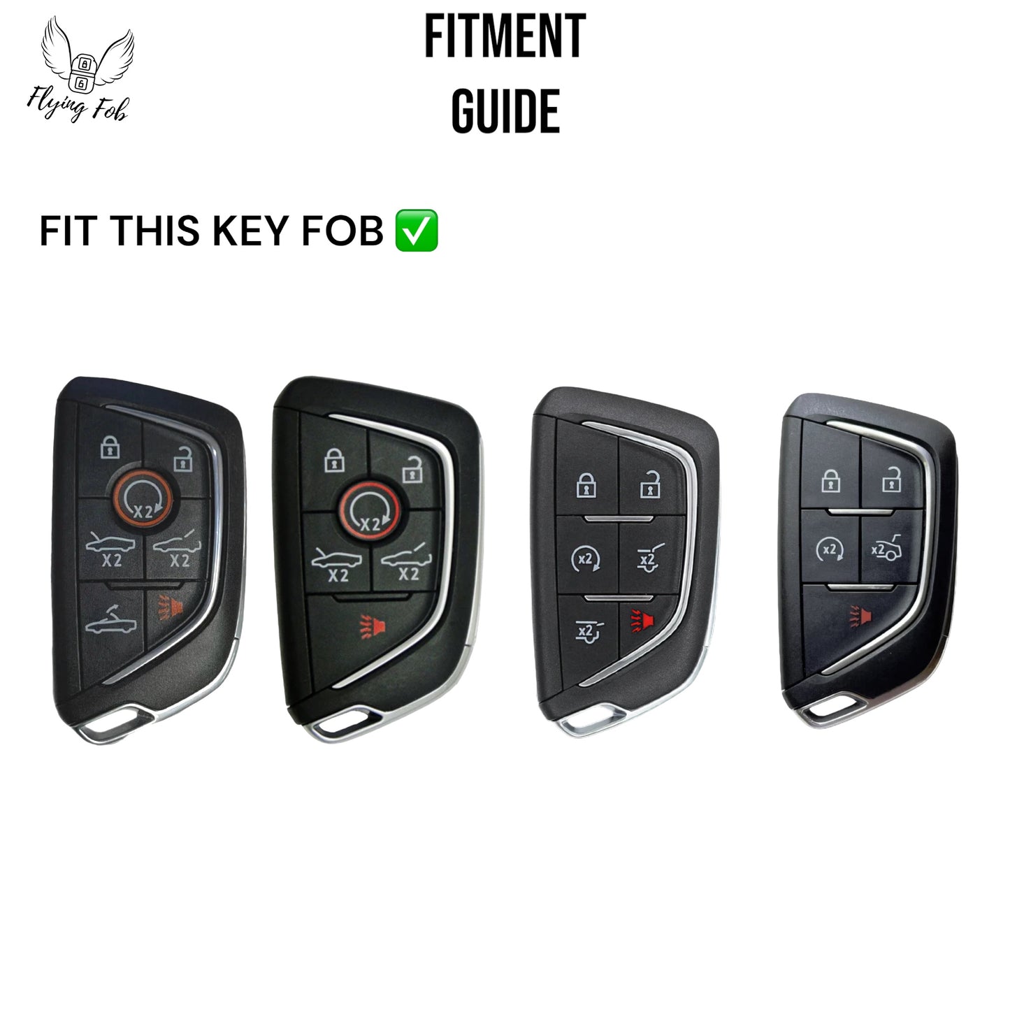 Premium Car Key Fob Case Cover Shell for CADILLAC CT4 CT5 Escalade LYRIQ for CHEVROLET CORVETTE 1LT 2LT 3LT C8 Stingray