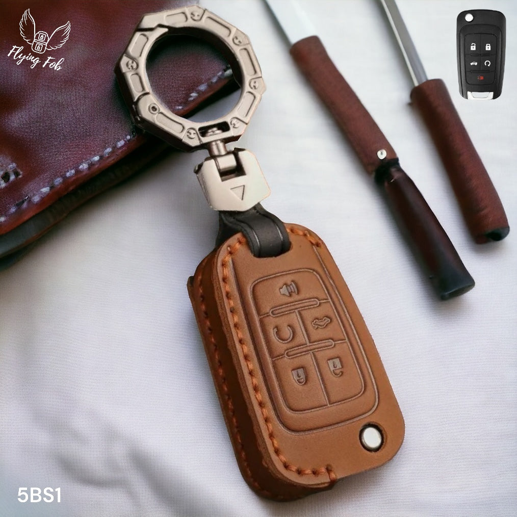 Handmade Genuine Leather Key Fob Case Cover for for BUICK Cascada Encore LaCrosse Regal Verano for CHEVROLET Camaro Cruze Equinox Impala Malibu Sonic Spark EV Trax Volt for GMC Terrain