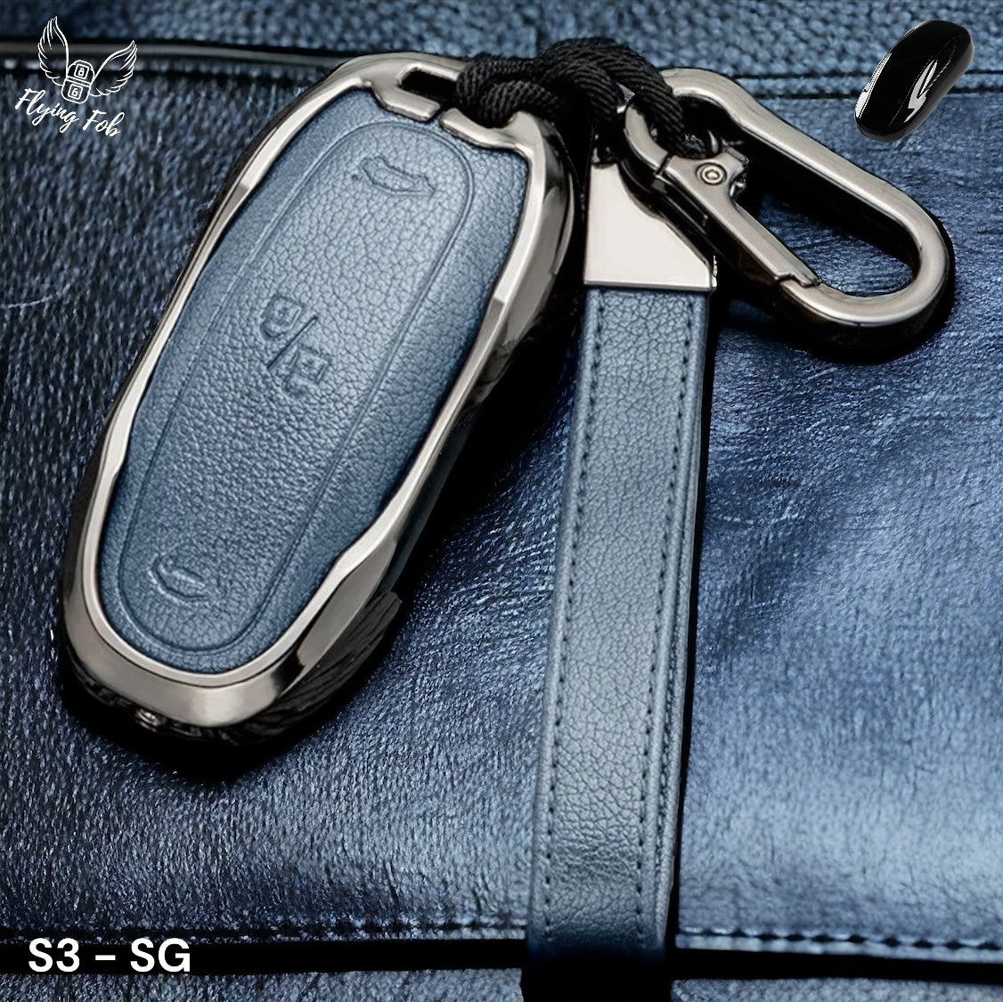 Luxury Genuine Leather Car Key Fob Case Cover Shell for TESLA Model X