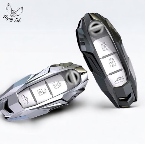 Premium Metal Alloy Car Key Fob Case Cover Shell for NISSAN 370 Z Altima Armada Cube GTR Kicks Juke Leaf Maxima Murano Pathfinder Quest Rogue Sentra Titan Versa for INFINITI EX35 FX35 FX37 FX50 G25 G37 JX35 M37 M56 Q40 Q50 Q60 Q70 QX50 QX56 QX60 QX70 QX80