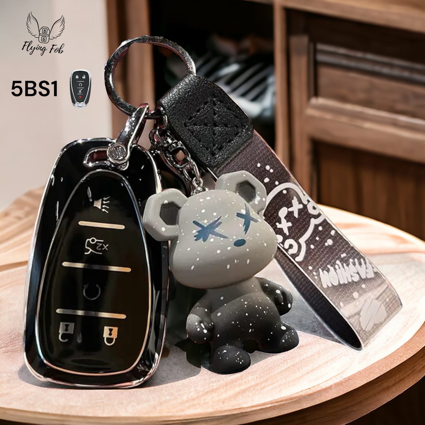 Premium Car Key Fob Cover Case Shell w/ Bear for CHEVROLET CHEVY Aveo Blazer Camaro Captiva Cruze Equinox Lova Malibu Sonic Hatchback Spark EV Trailblazer Traverse Trax Volt