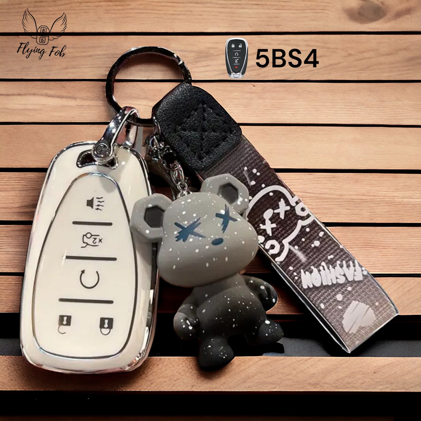 Premium Car Key Fob Cover Case Shell w/ Bear for CHEVROLET CHEVY Aveo Blazer Camaro Captiva Cruze Equinox Lova Malibu Sonic Hatchback Spark EV Trailblazer Traverse Trax Volt
