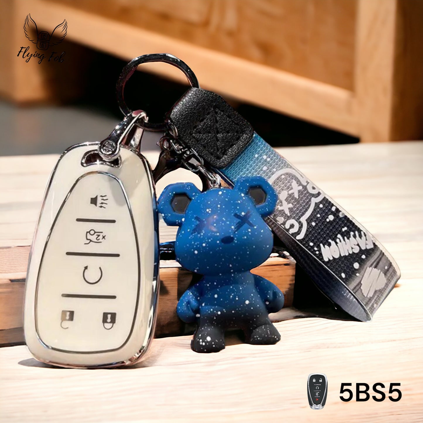 Premium Car Key Fob Cover Case Shell w/ Bear for CHEVROLET CHEVY Aveo Blazer Camaro Captiva Cruze Equinox Lova Malibu Sonic Hatchback Spark EV Trailblazer Traverse Trax Volt