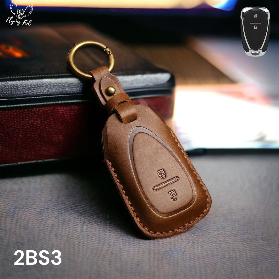 Handmade Genuine Leather Car Key Fob Case Cover Shell for CHEVROLET CHEVY Aveo Blazer Camaro Captiva Cruze Equinox Lova Malibu Sonic Hatchback Spark EV Trailblazer Traverse Trax Volt