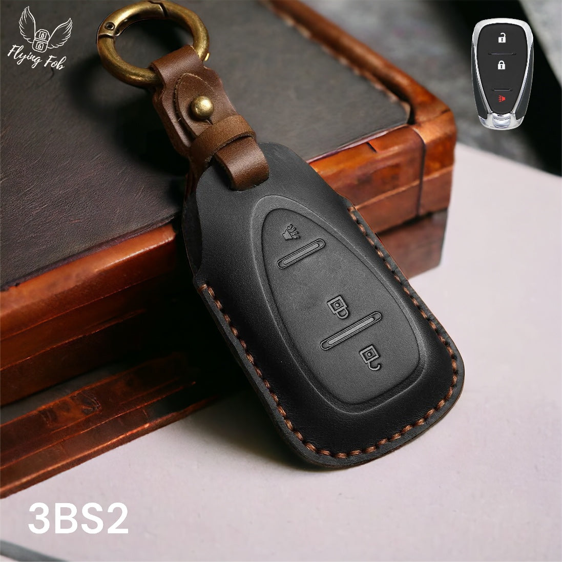Handmade Genuine Leather Car Key Fob Case Cover Shell for CHEVROLET CHEVY Aveo Blazer Camaro Captiva Cruze Equinox Lova Malibu Sonic Hatchback Spark EV Trailblazer Traverse Trax Volt