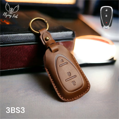 Handmade Genuine Leather Car Key Fob Case Cover Shell for CHEVROLET CHEVY Aveo Blazer Camaro Captiva Cruze Equinox Lova Malibu Sonic Hatchback Spark EV Trailblazer Traverse Trax Volt