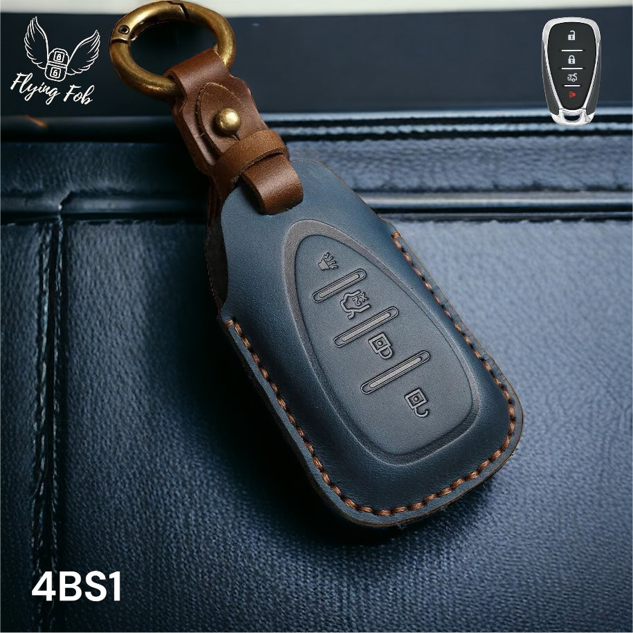 Handmade Genuine Leather Car Key Fob Case Cover Shell for CHEVROLET CHEVY Aveo Blazer Camaro Captiva Cruze Equinox Lova Malibu Sonic Hatchback Spark EV Trailblazer Traverse Trax Volt