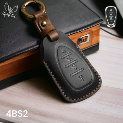 Handmade Genuine Leather Car Key Fob Case Cover Shell for CHEVROLET CHEVY Aveo Blazer Camaro Captiva Cruze Equinox Lova Malibu Sonic Hatchback Spark EV Trailblazer Traverse Trax Volt