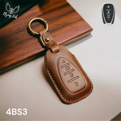 Handmade Genuine Leather Car Key Fob Case Cover Shell for CHEVROLET CHEVY Aveo Blazer Camaro Captiva Cruze Equinox Lova Malibu Sonic Hatchback Spark EV Trailblazer Traverse Trax Volt