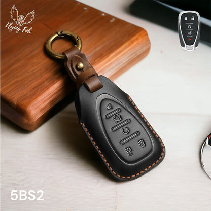 Handmade Genuine Leather Car Key Fob Case Cover Shell for CHEVROLET CHEVY Aveo Blazer Camaro Captiva Cruze Equinox Lova Malibu Sonic Hatchback Spark EV Trailblazer Traverse Trax Volt