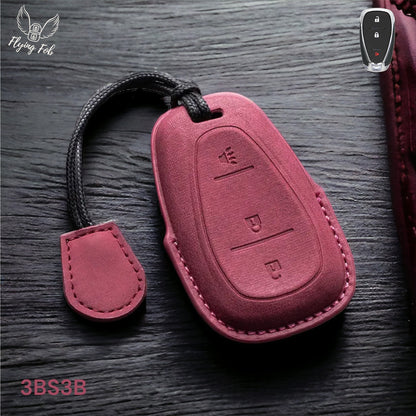 Premium Leather Car Key Fob Case Cover Shell for CHEVROLET CHEVY Aveo Blazer Camaro Captiva Cruze Equinox Lova Malibu Sonic Hatchback Spark EV Trailblazer Traverse Trax Volt