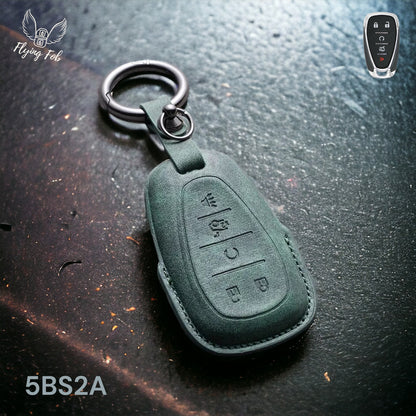 Premium Leather Car Key Fob Case Cover Shell for CHEVROLET CHEVY Aveo Blazer Camaro Captiva Cruze Equinox Lova Malibu Sonic Hatchback Spark EV Trailblazer Traverse Trax Volt