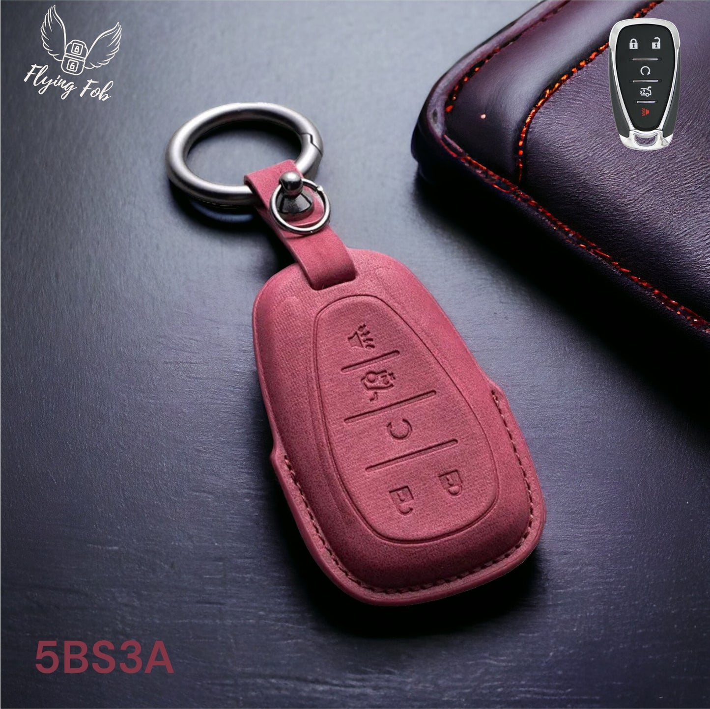 Premium Leather Car Key Fob Case Cover Shell for CHEVROLET CHEVY Aveo Blazer Camaro Captiva Cruze Equinox Lova Malibu Sonic Hatchback Spark EV Trailblazer Traverse Trax Volt