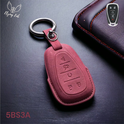 Premium Leather Car Key Fob Case Cover Shell for CHEVROLET CHEVY Aveo Blazer Camaro Captiva Cruze Equinox Lova Malibu Sonic Hatchback Spark EV Trailblazer Traverse Trax Volt