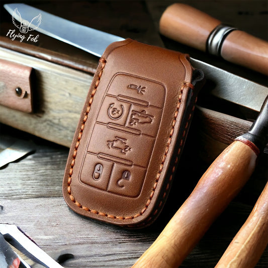 Handmade Genuine Leather Key Fob Case Cover for Dodge RAM