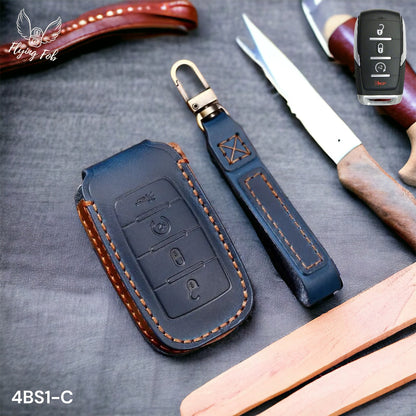 Handmade Genuine Leather Key Fob Case Cover for Dodge RAM