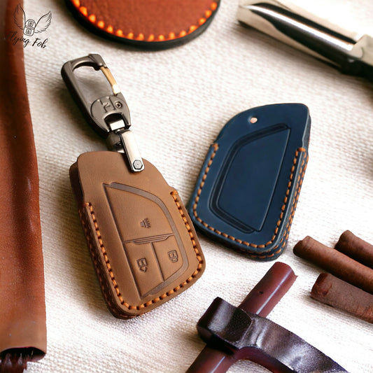 Handmade Genuine Leather Key Fob Case Cover for CHEVROLET Silverado Suburban Tahoe for GMC Yukon for BUICK Envision
