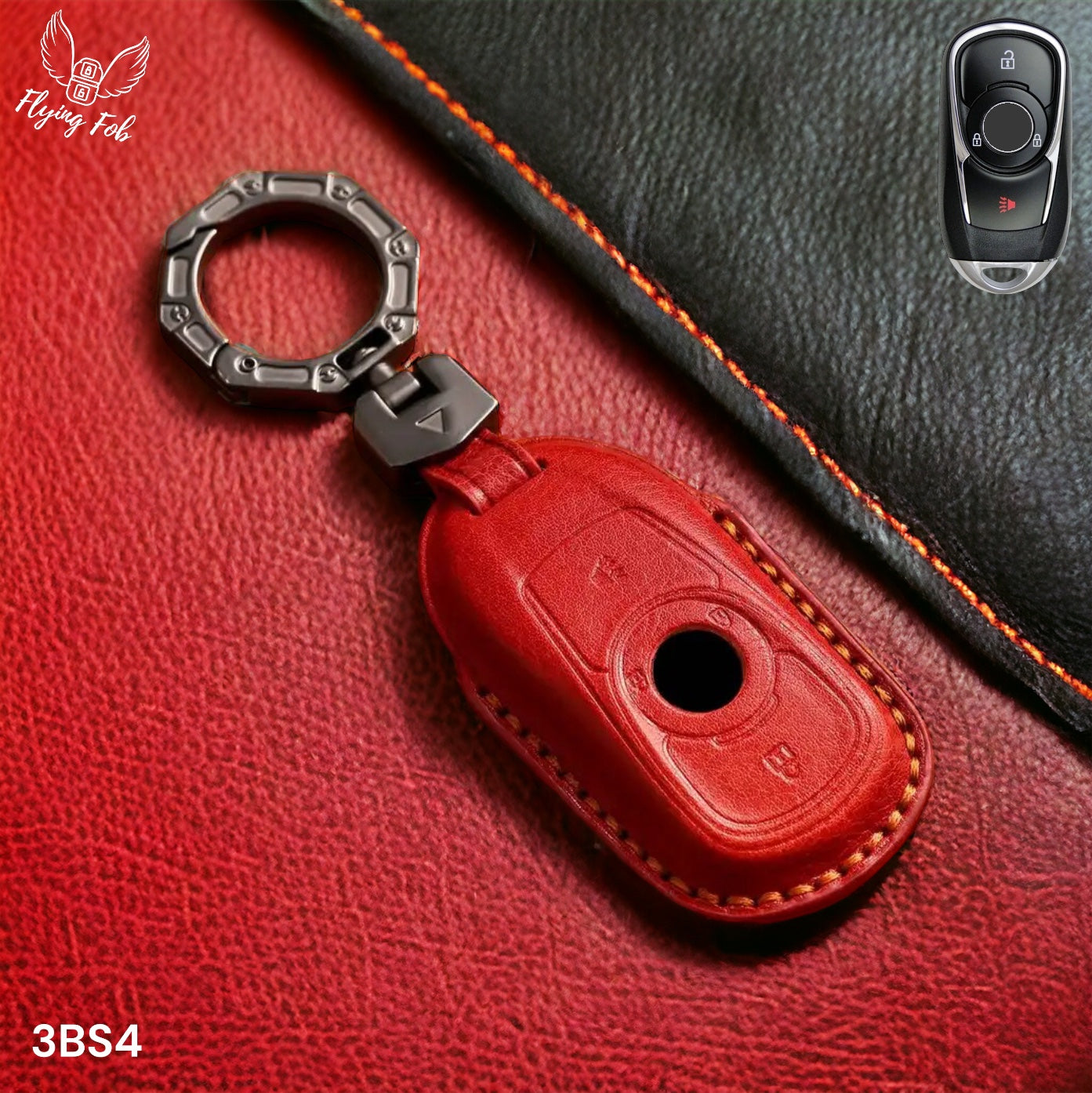 Handmade Genuine Leather Key Fob Case Cover for BUICK Enclave Encore Envision Envista LaCrosse Regal