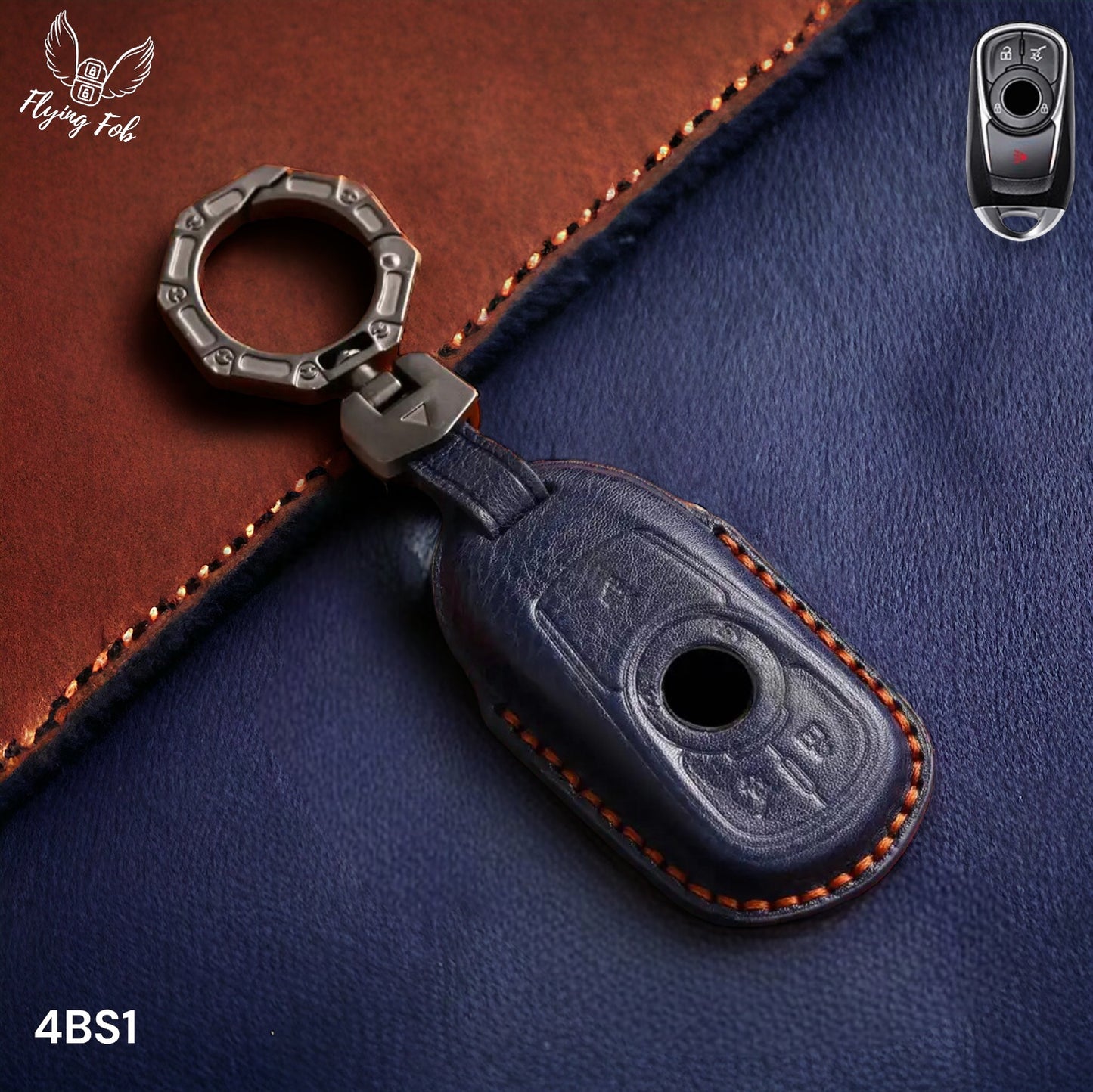 Handmade Genuine Leather Key Fob Case Cover for BUICK Enclave Encore Envision Envista LaCrosse Regal