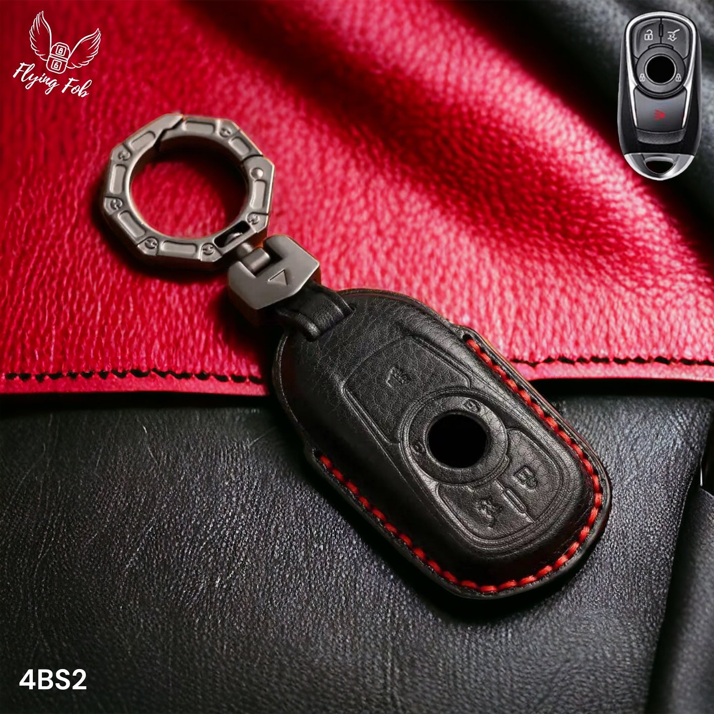 Handmade Genuine Leather Key Fob Case Cover for BUICK Enclave Encore Envision Envista LaCrosse Regal