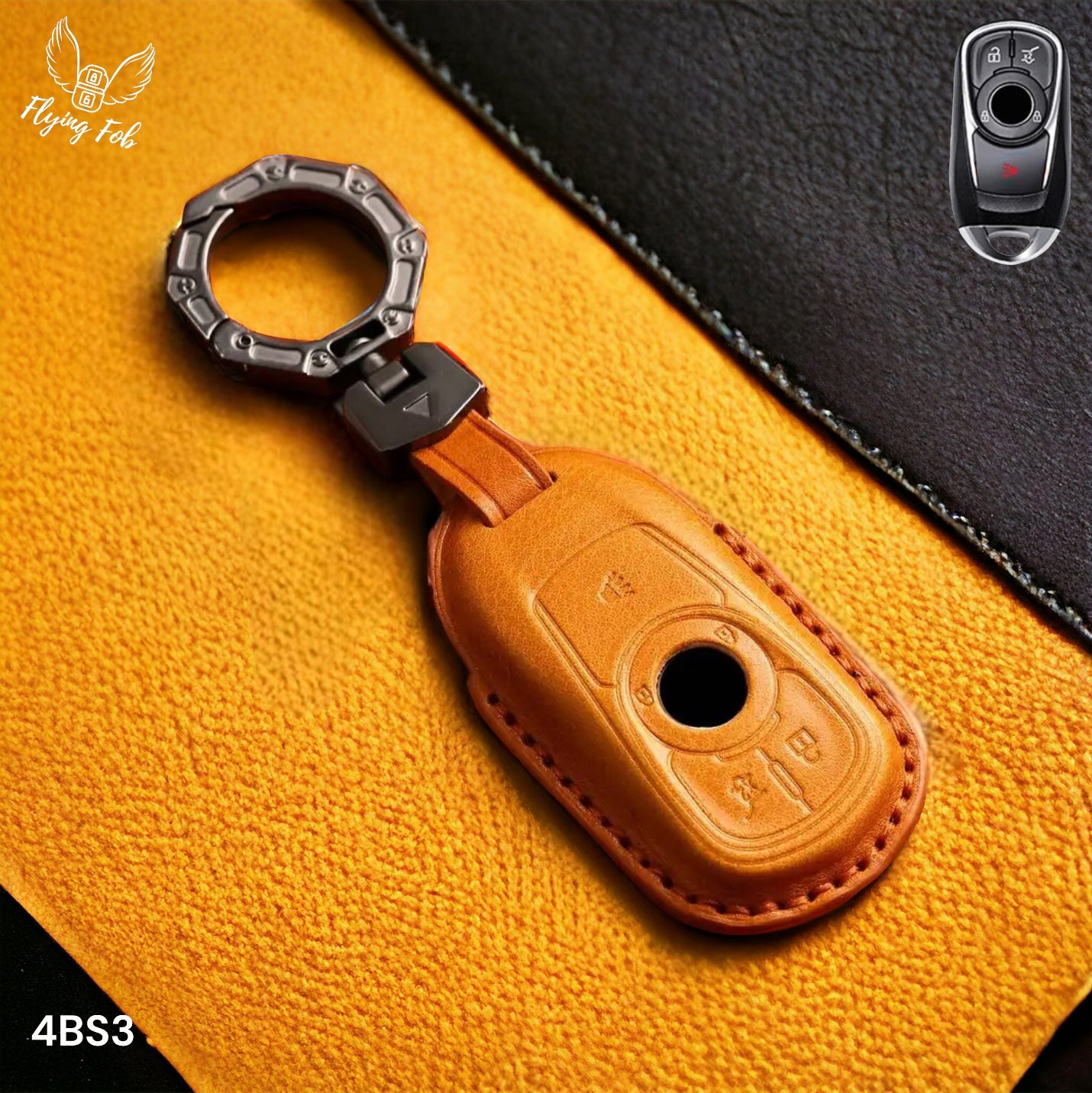 Handmade Genuine Leather Key Fob Case Cover for BUICK Enclave Encore Envision Envista LaCrosse Regal