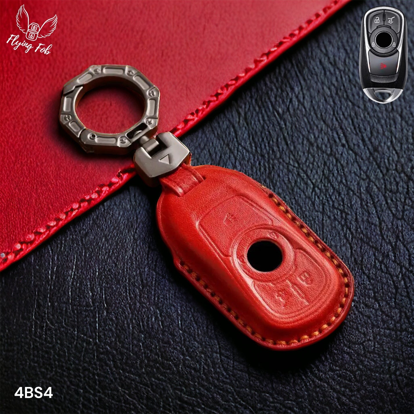 Handmade Genuine Leather Key Fob Case Cover for BUICK Enclave Encore Envision Envista LaCrosse Regal
