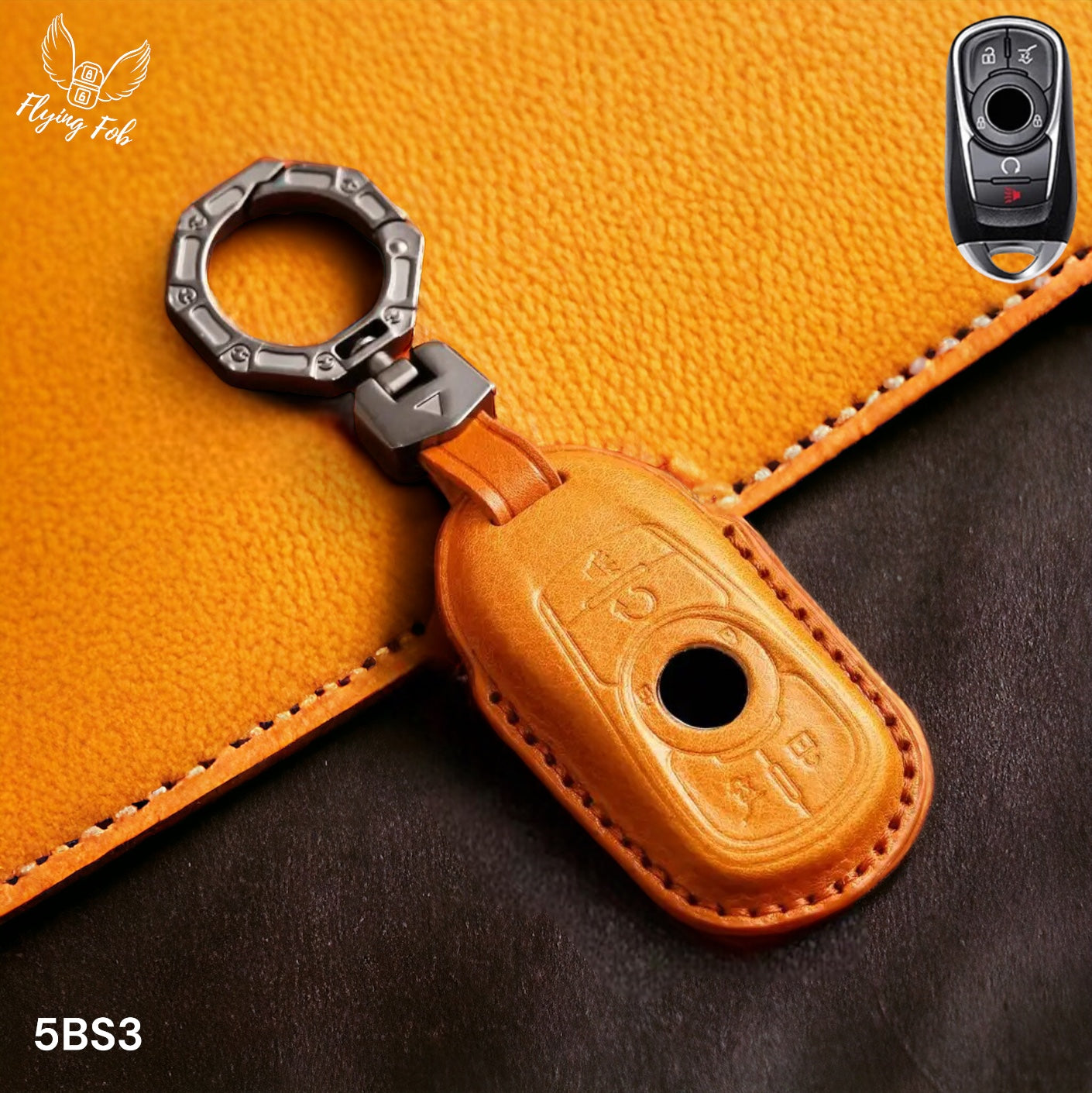 Handmade Genuine Leather Key Fob Case Cover for BUICK Enclave Encore Envision Envista LaCrosse Regal