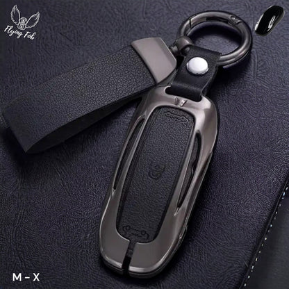 Luxury Genuine Leather Car Key Fob Case Cover Shell for TESLA Model 3 Model S Model Y Model X