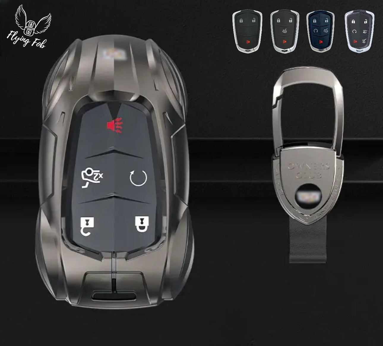 HIBEYO Custodia intelligente per chiavi di Cadillac in silicone per HIBEYO Custodia intelligente per chiavi di Cadillac in silicone per