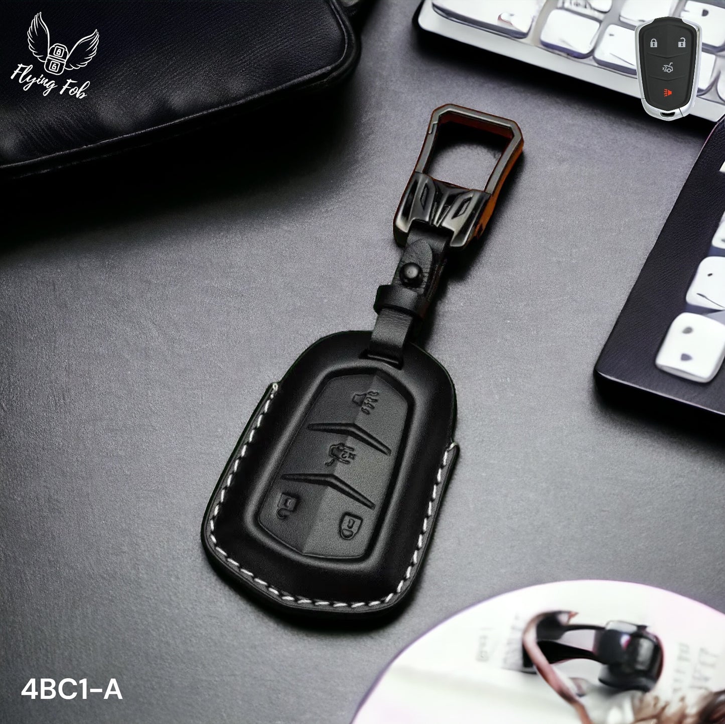 Premium Genuine Leather Car Key Fob Case Cover Shell for CADILLAC ATS CTS CT6 Escalade SRX XTS XT4 XT5 XT6