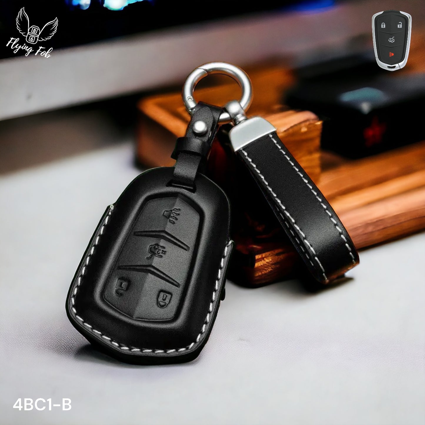 Premium Genuine Leather Car Key Fob Case Cover Shell for CADILLAC ATS CTS CT6 Escalade SRX XTS XT4 XT5 XT6