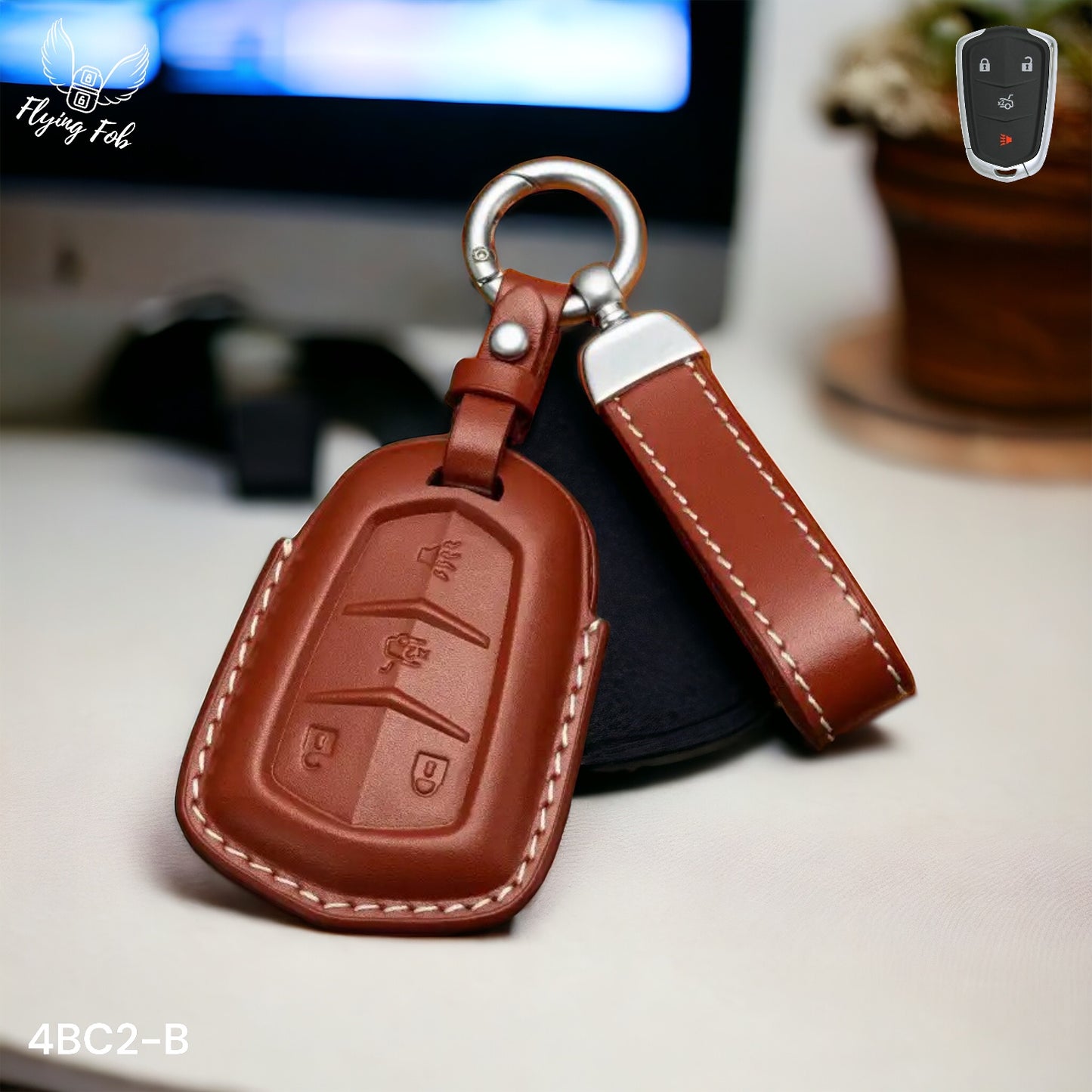Premium Genuine Leather Car Key Fob Case Cover Shell for CADILLAC ATS CTS CT6 Escalade SRX XTS XT4 XT5 XT6