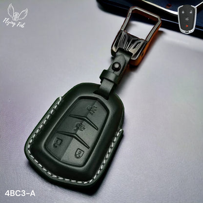 Premium Genuine Leather Car Key Fob Case Cover Shell for CADILLAC ATS CTS CT6 Escalade SRX XTS XT4 XT5 XT6
