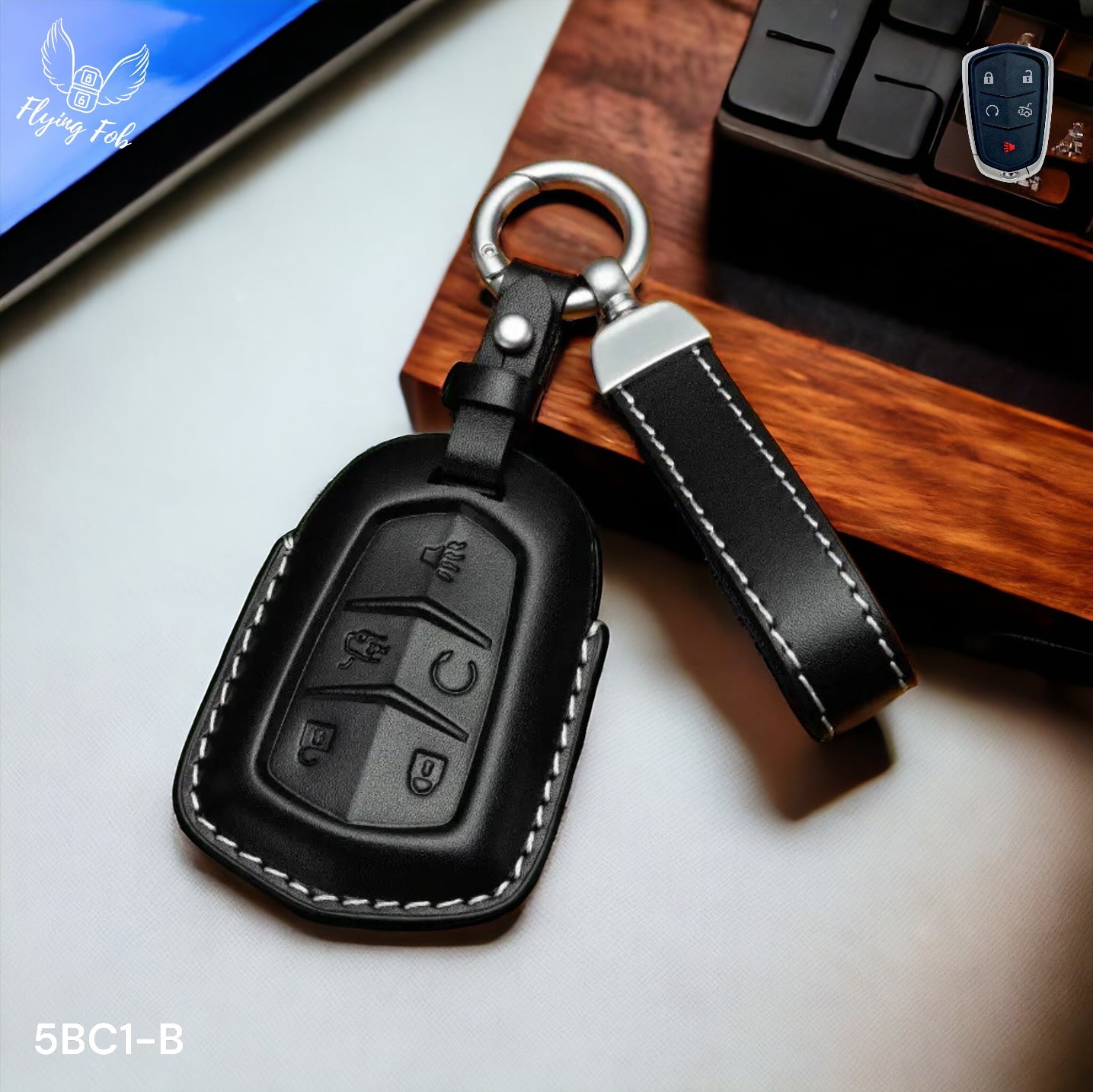 Premium Genuine Leather Car Key Fob Case Cover Shell for CADILLAC ATS CTS CT6 Escalade SRX XTS XT4 XT5 XT6