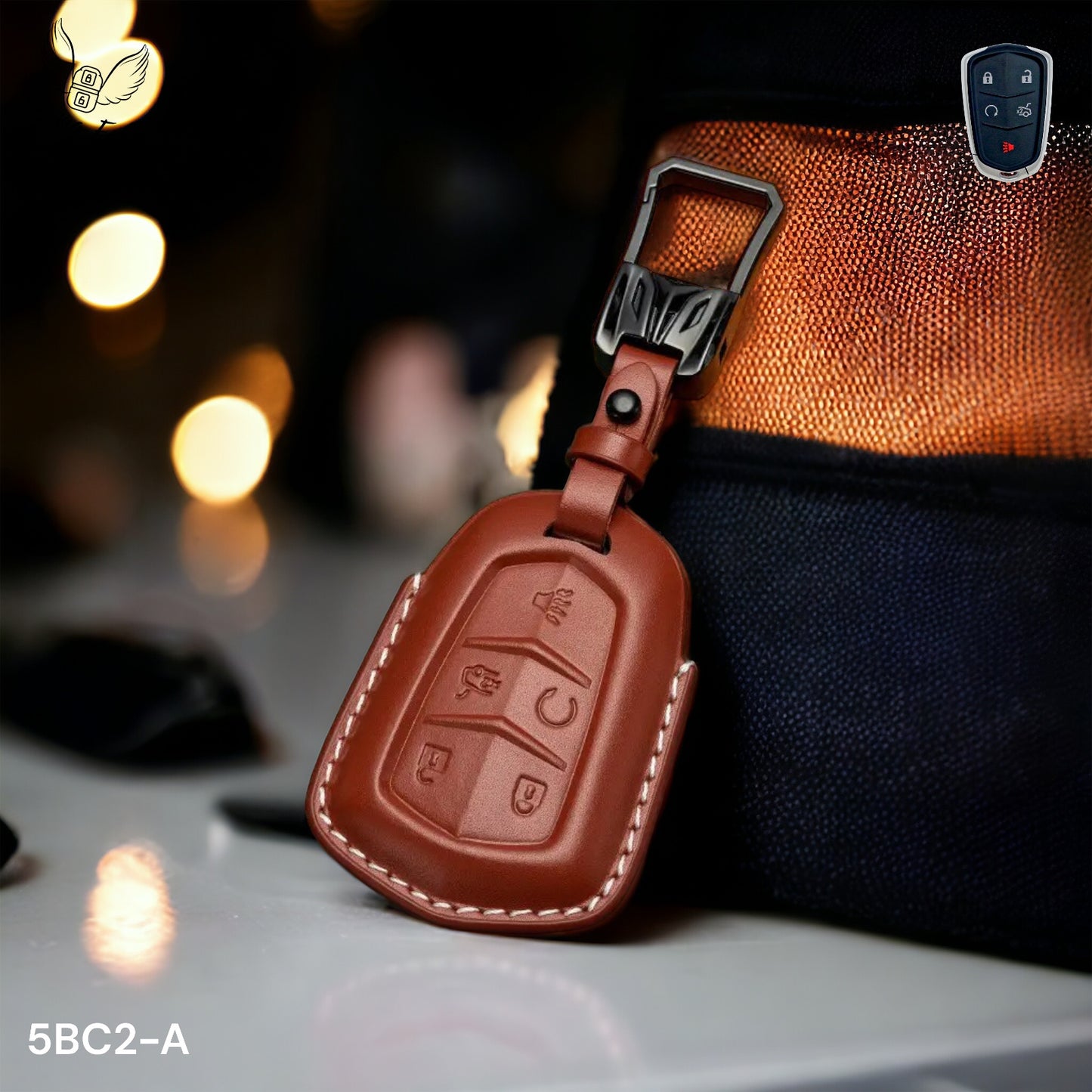 Premium Genuine Leather Car Key Fob Case Cover Shell for CADILLAC ATS CTS CT6 Escalade SRX XTS XT4 XT5 XT6