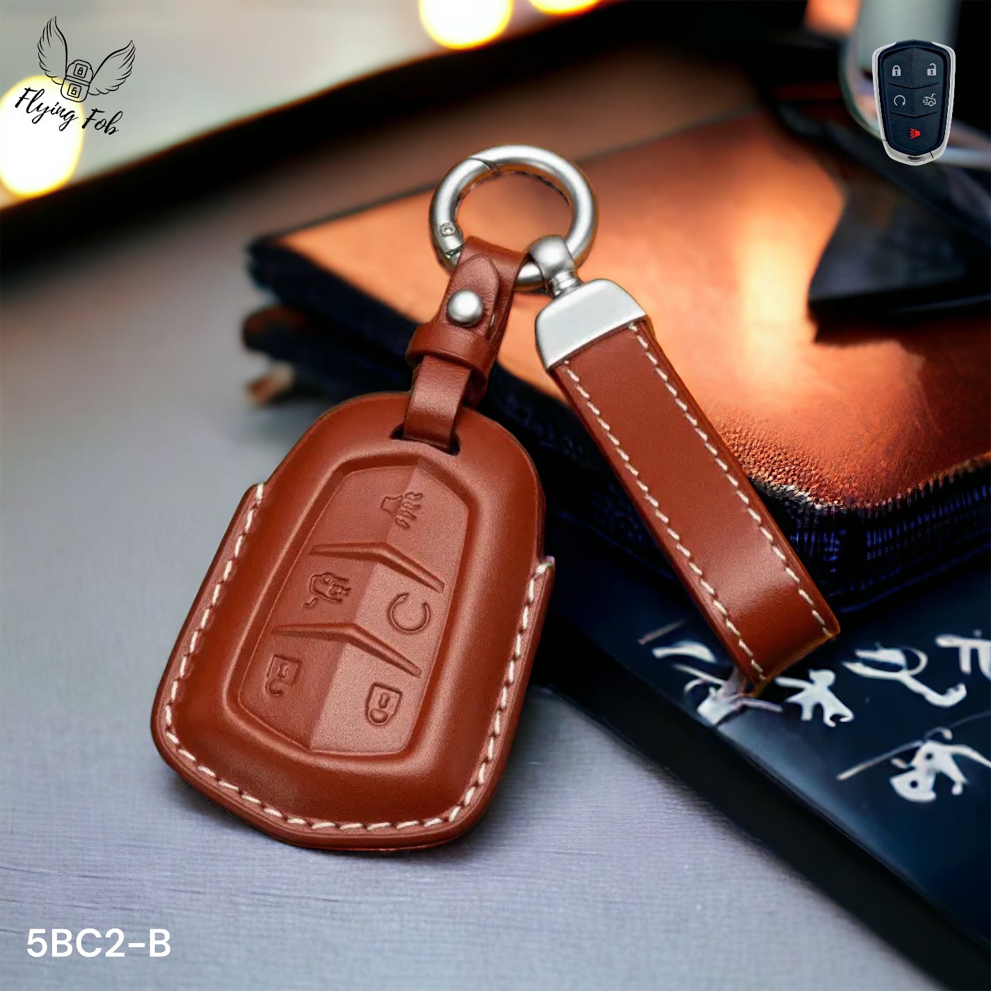 Premium Genuine Leather Car Key Fob Case Cover Shell for CADILLAC ATS CTS CT6 Escalade SRX XTS XT4 XT5 XT6