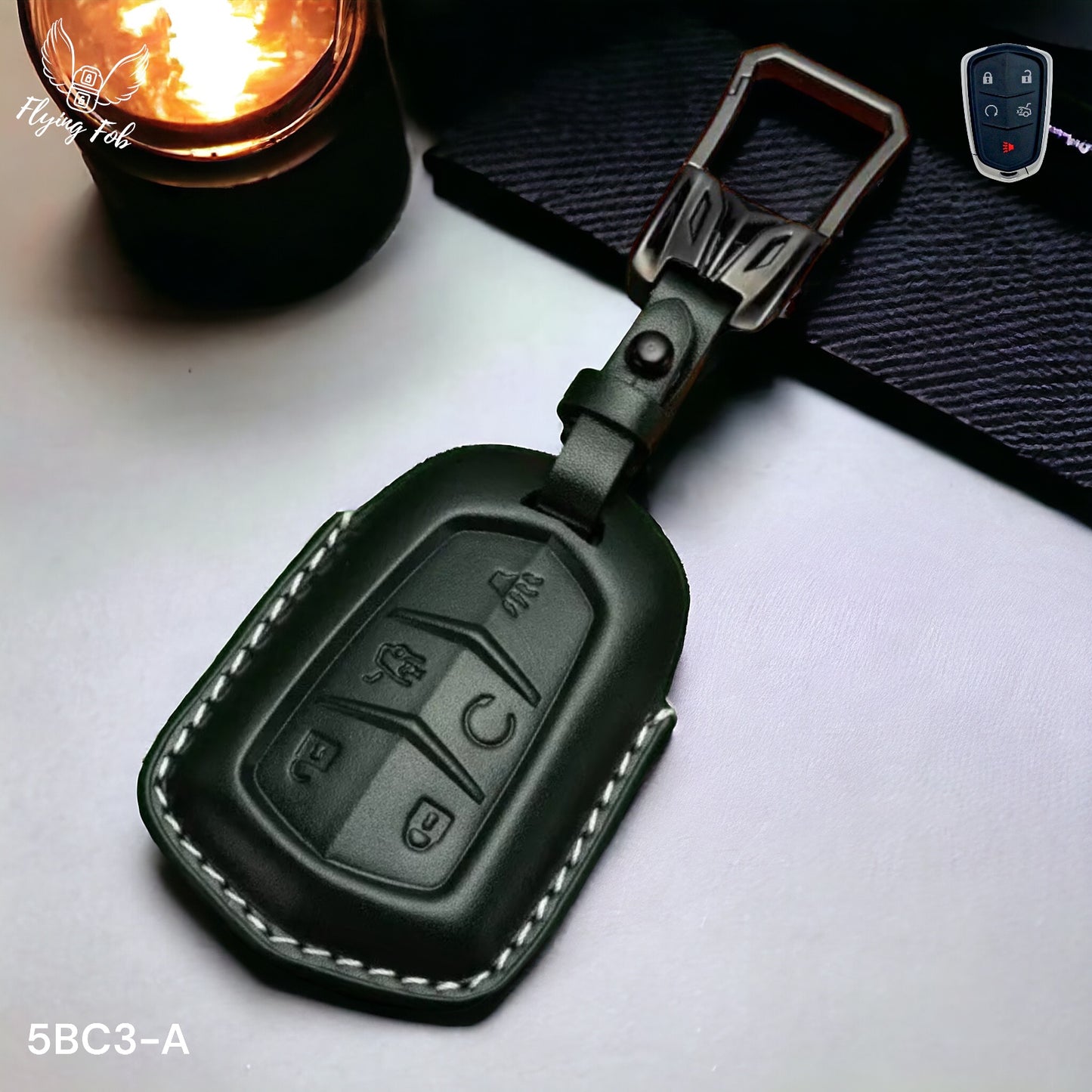 Premium Genuine Leather Car Key Fob Case Cover Shell for CADILLAC ATS CTS CT6 Escalade SRX XTS XT4 XT5 XT6