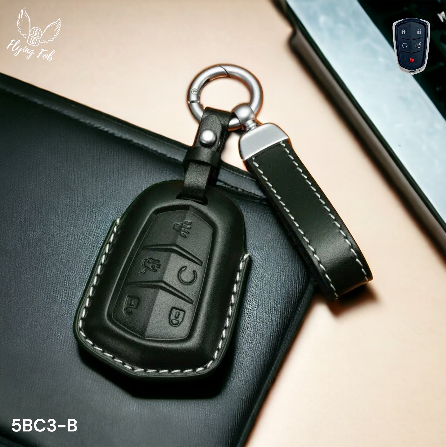 Premium Genuine Leather Car Key Fob Case Cover Shell for CADILLAC ATS CTS CT6 Escalade SRX XTS XT4 XT5 XT6