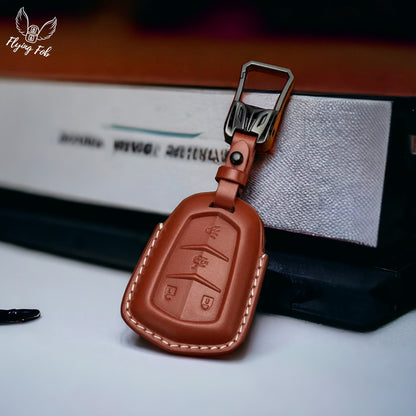 Premium Genuine Leather Car Key Fob Case Cover Shell for CADILLAC ATS CTS CT6 Escalade SRX XTS XT4 XT5 XT6