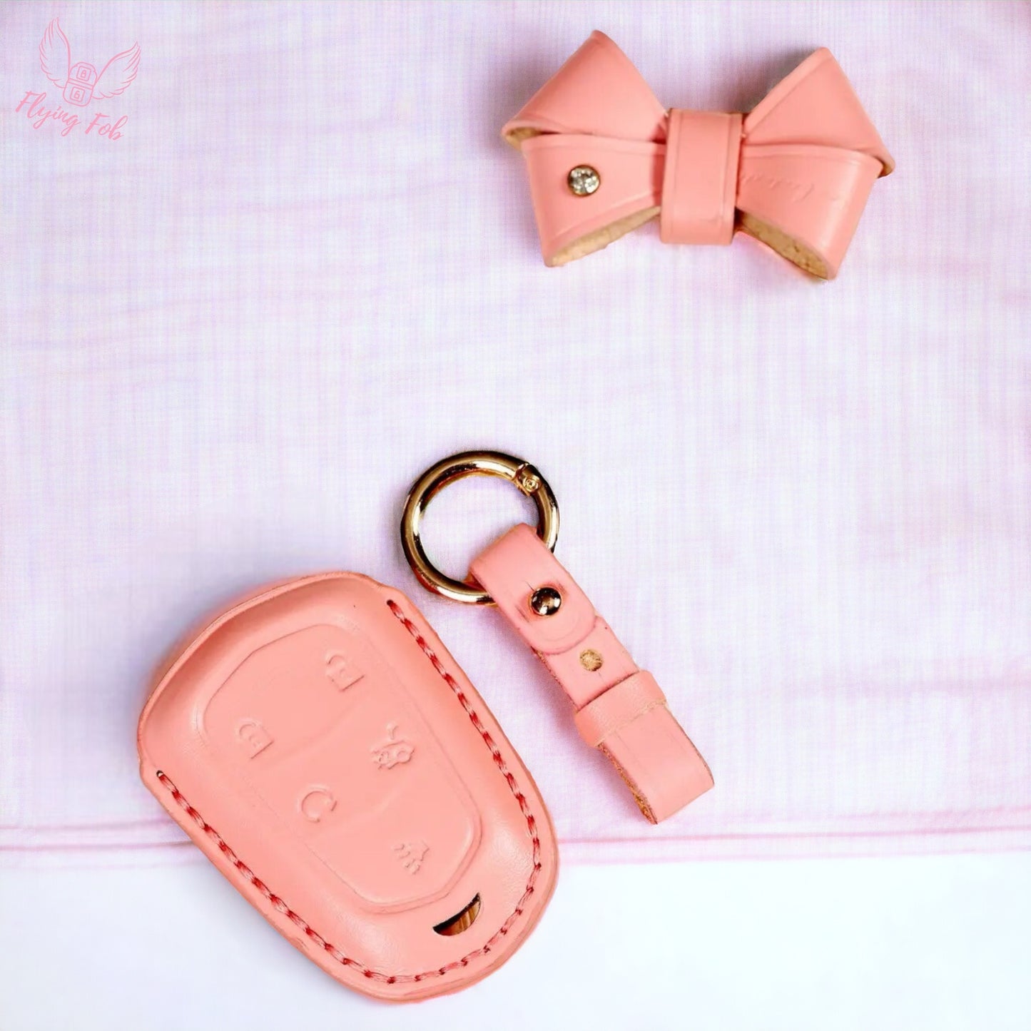 Premium Handmade Genuine Leather Car Key Fob Case Cover Shell for CADILLAC ATS CTS CT6 Escalade SRX XTS XT4 XT5 XT6