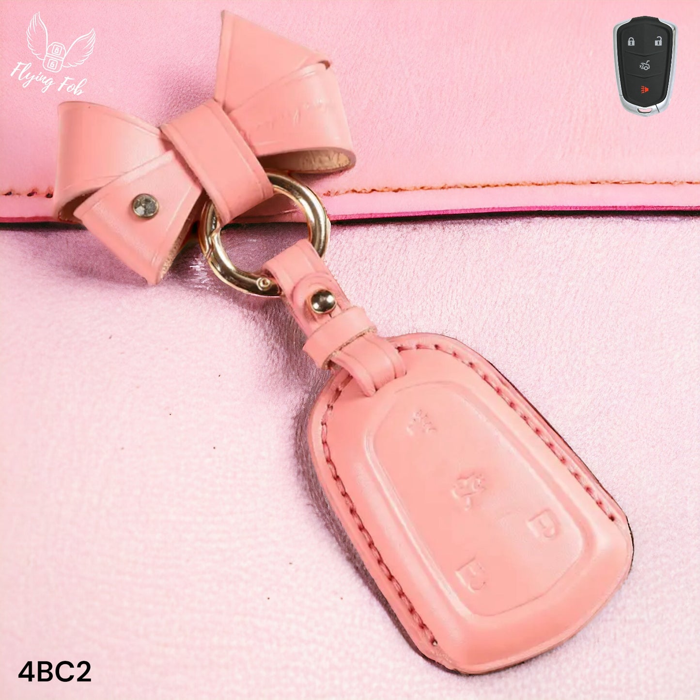 Premium Handmade Genuine Leather Car Key Fob Case Cover Shell for CADILLAC ATS CTS CT6 Escalade SRX XTS XT4 XT5 XT6