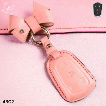 Premium Handmade Genuine Leather Car Key Fob Case Cover Shell for CADILLAC ATS CTS CT6 Escalade SRX XTS XT4 XT5 XT6