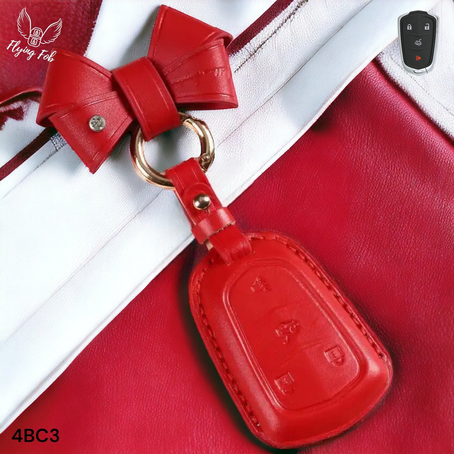 Premium Handmade Genuine Leather Car Key Fob Case Cover Shell for CADILLAC ATS CTS CT6 Escalade SRX XTS XT4 XT5 XT6