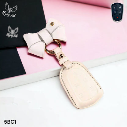 Premium Handmade Genuine Leather Car Key Fob Case Cover Shell for CADILLAC ATS CTS CT6 Escalade SRX XTS XT4 XT5 XT6
